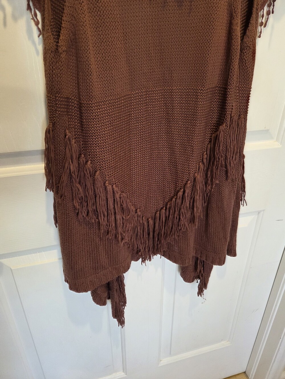 Double Zero Boho Lace Fringe Cardigan Maroon Size M - Picture 11 of 12
